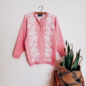 Vintage faux pearl button cardigan